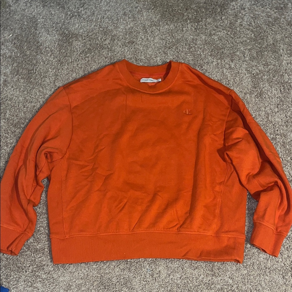 Calvin Klein Bright Orange Crewneck Sweatshirt